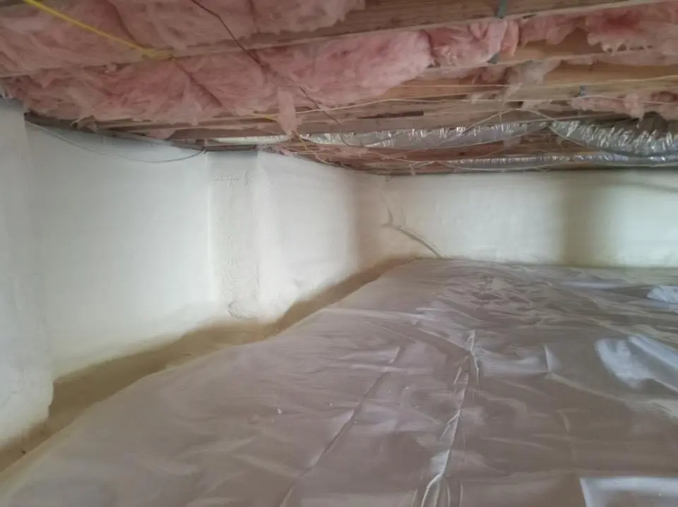 Crawl space encapsulation with closed-cell spray foam for Roof Waterproofing in Buford